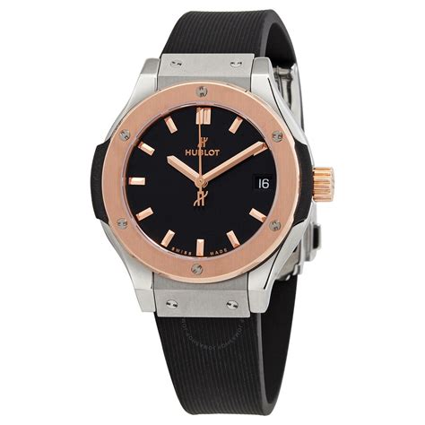 Hublot Classic Fusion Mat Black Dial Ladies Watch 581.NO.1181.RX